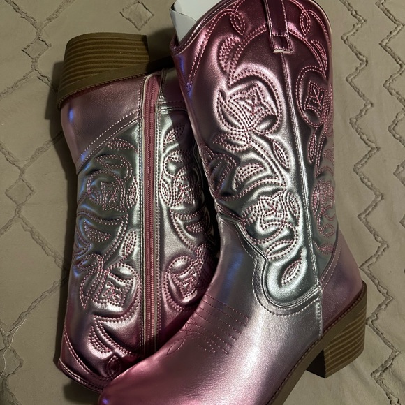 Steve Madden Girl’s Metallic Cowboy Boots, Brand new, size 5 - Picture 2 of 11